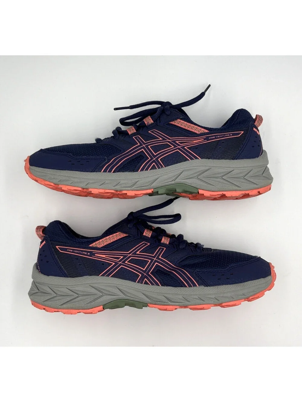 ASICS Pre Venture 9 Indigo Blue Papaya Trail Shoes Women's 8.5 Kids 7